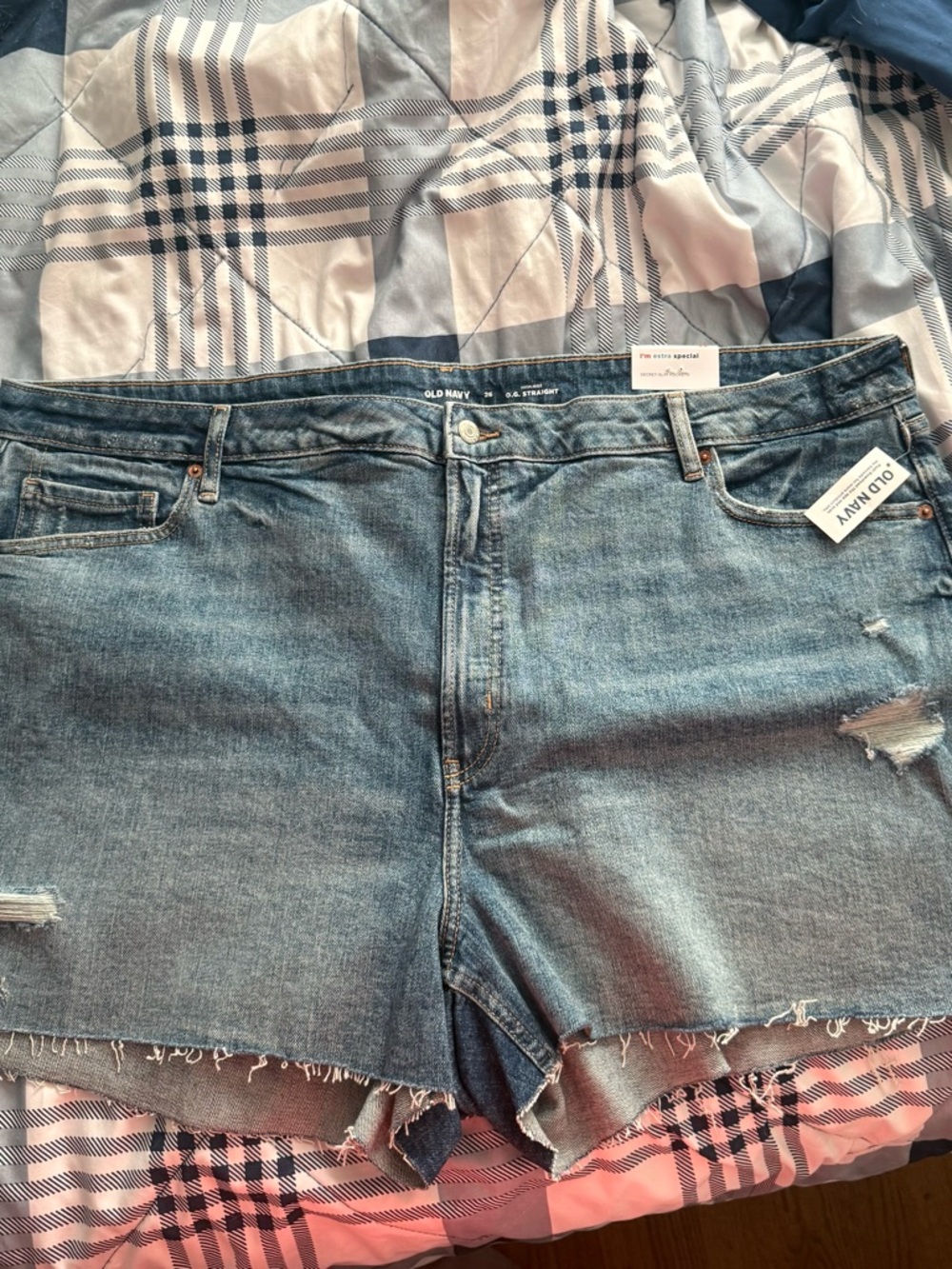 Old Navy Blue Distressed Denim Cutoff Shorts